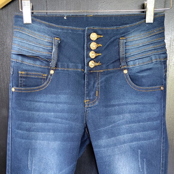 🪙 Kalowa Premium Collection Gold Accent Skinny Jeans. Size 3. - Picture 1 of 14